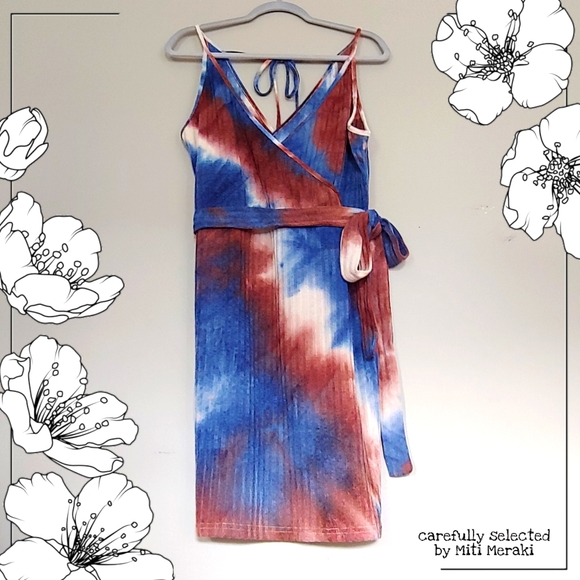 SHEINCurve Tie Dye Spaghetti Strap Dress Size 2XL - Picture 1 of 8